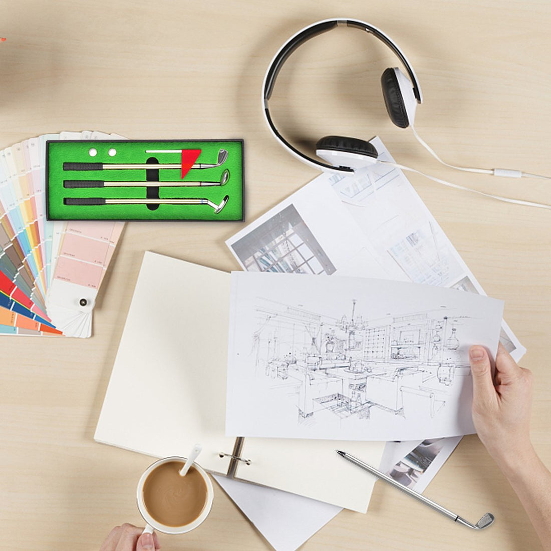 Desktop Golf Pen Set