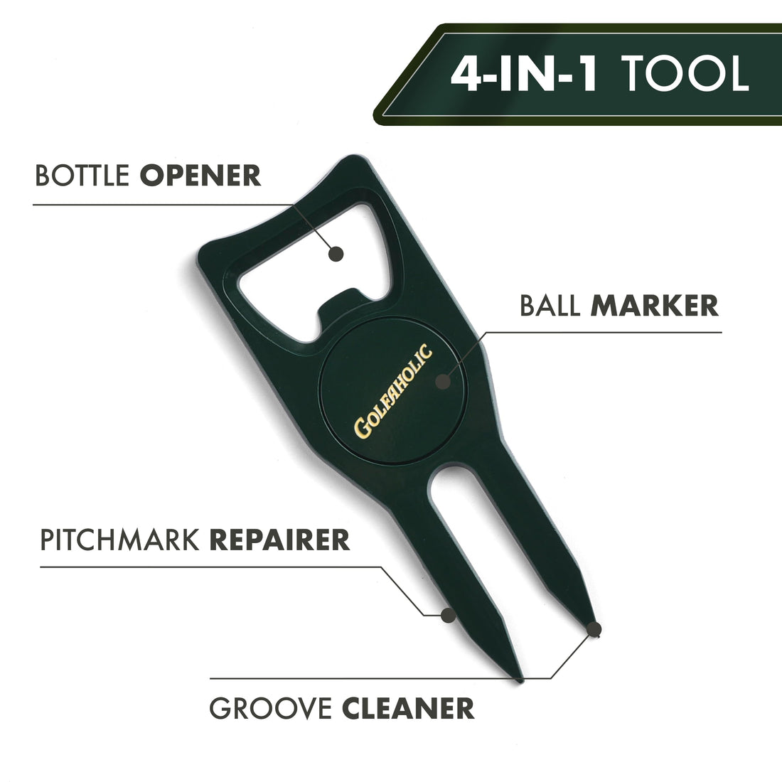 Hip Flask & Divot Tool Set
