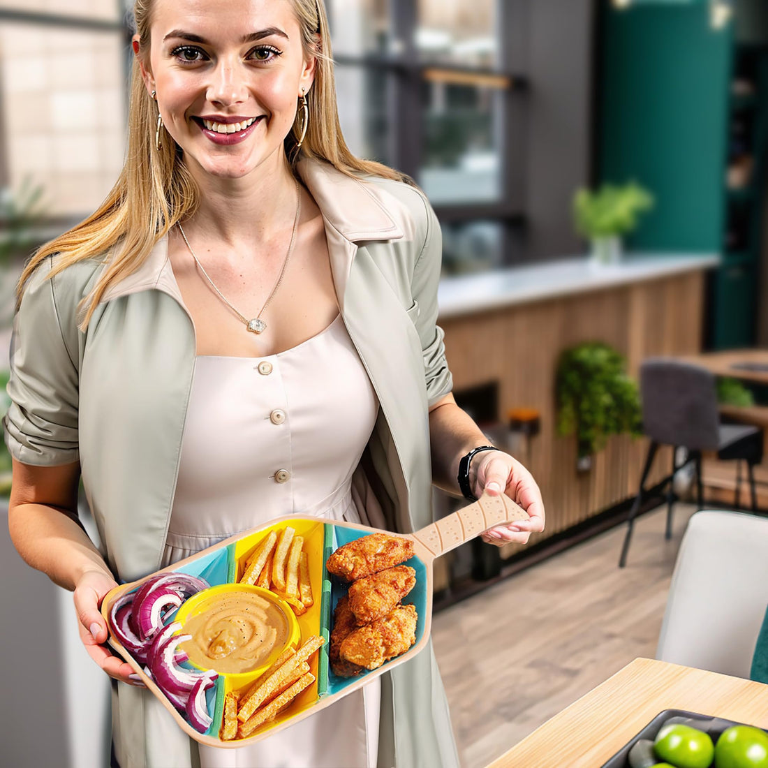 Paddle-Shaped Snack Tray