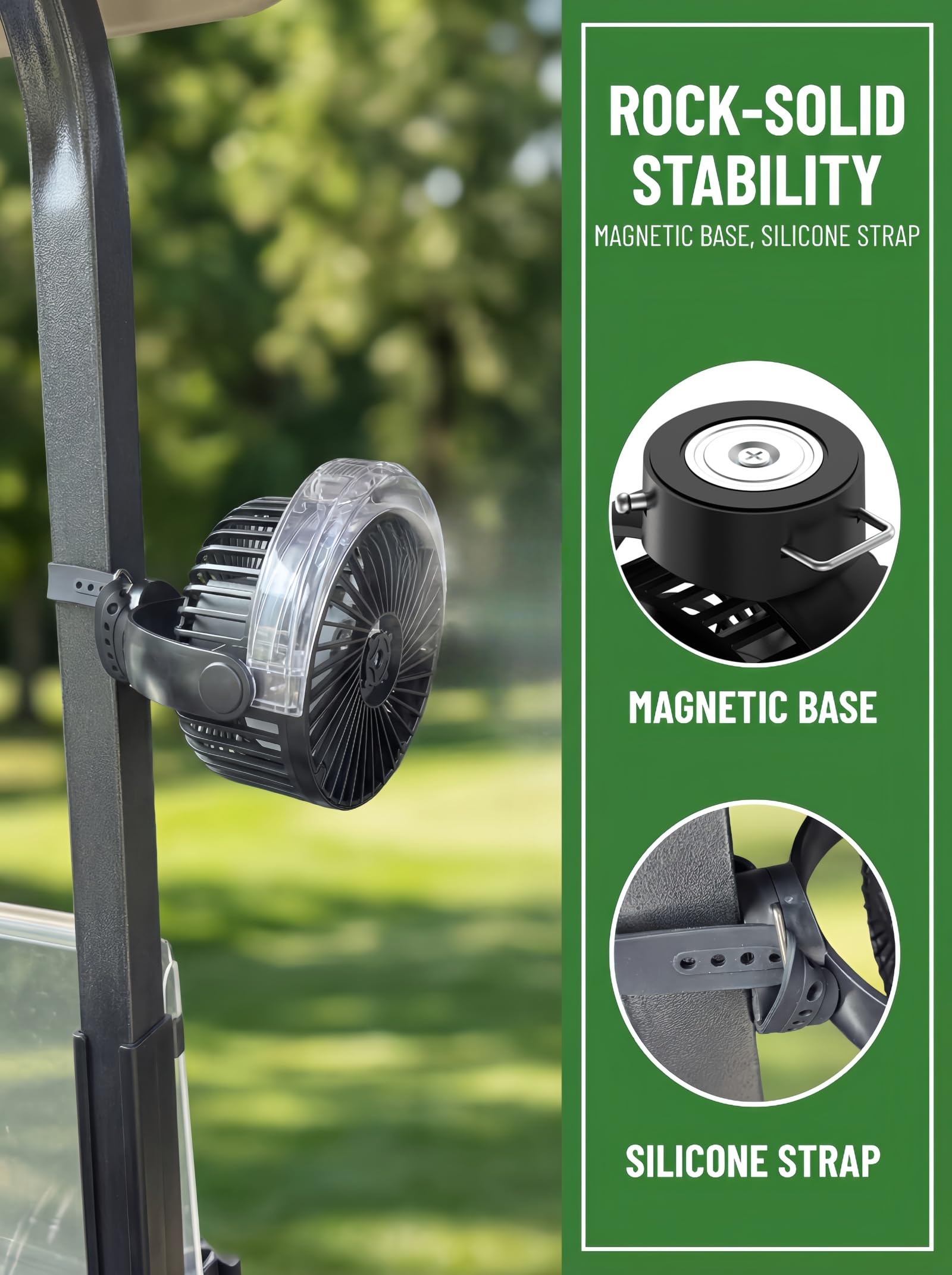 Magnetic Golf Cart Misting Fan