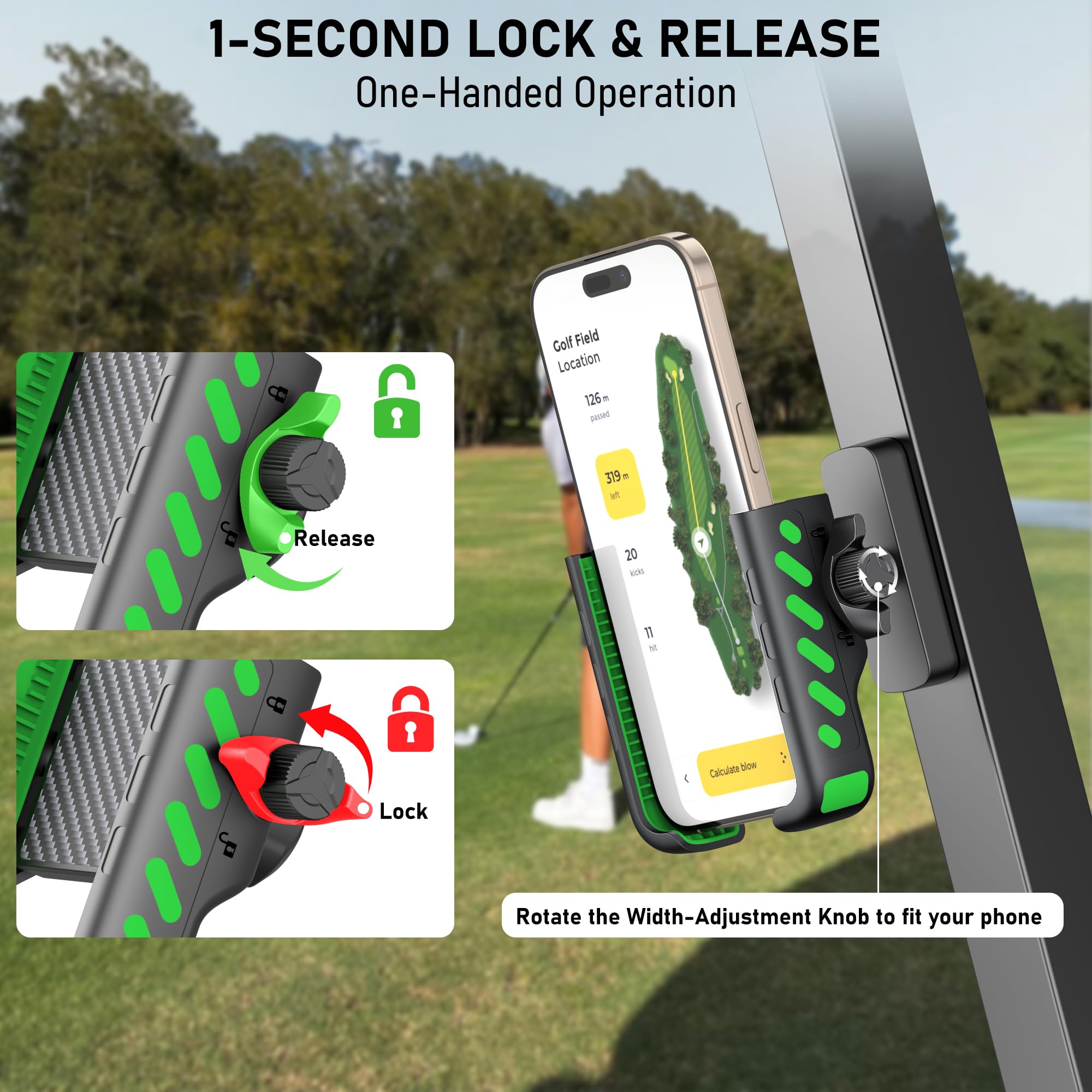 Magnetic Golf Cart Phone Holder