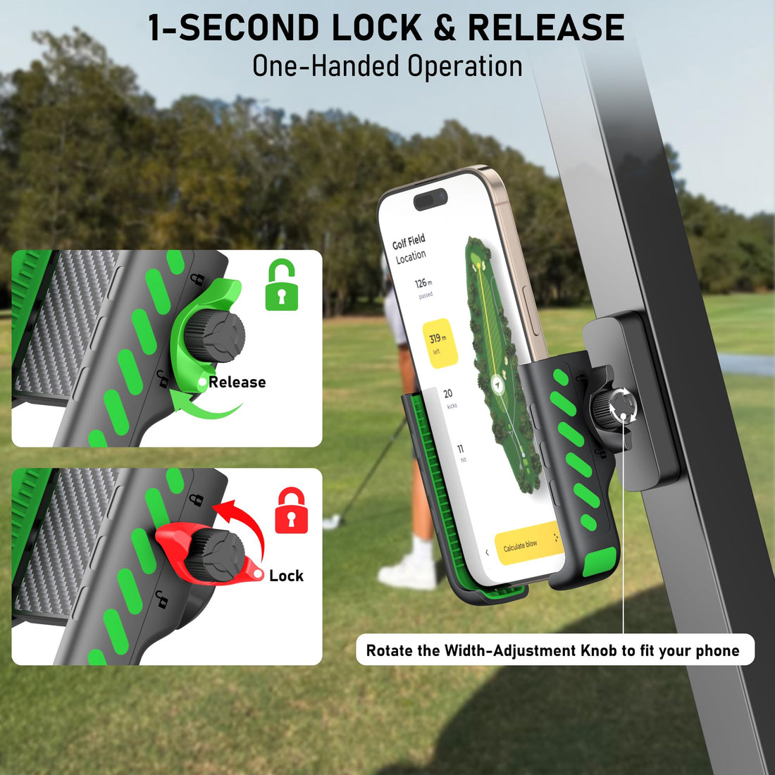 Magnetic Golf Cart Phone Holder