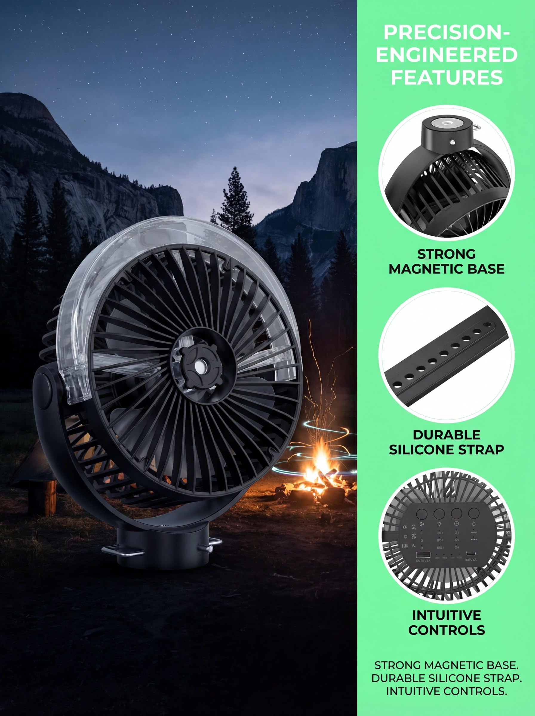 Magnetic Golf Cart Misting Fan