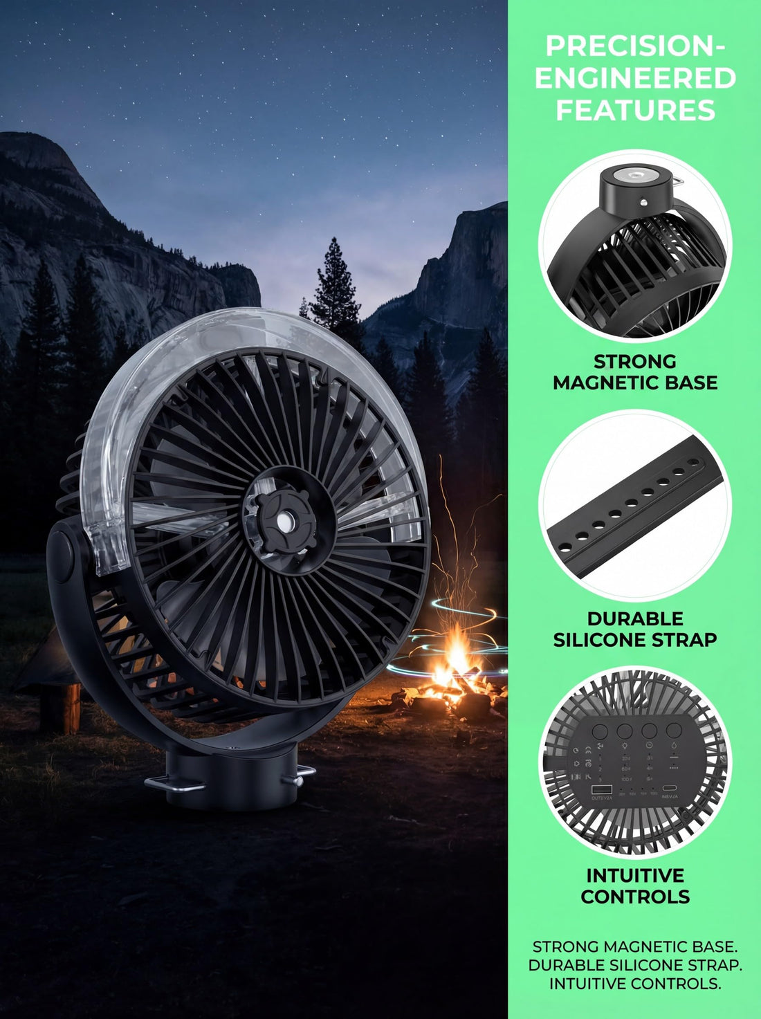 Magnetic Golf Cart Misting Fan