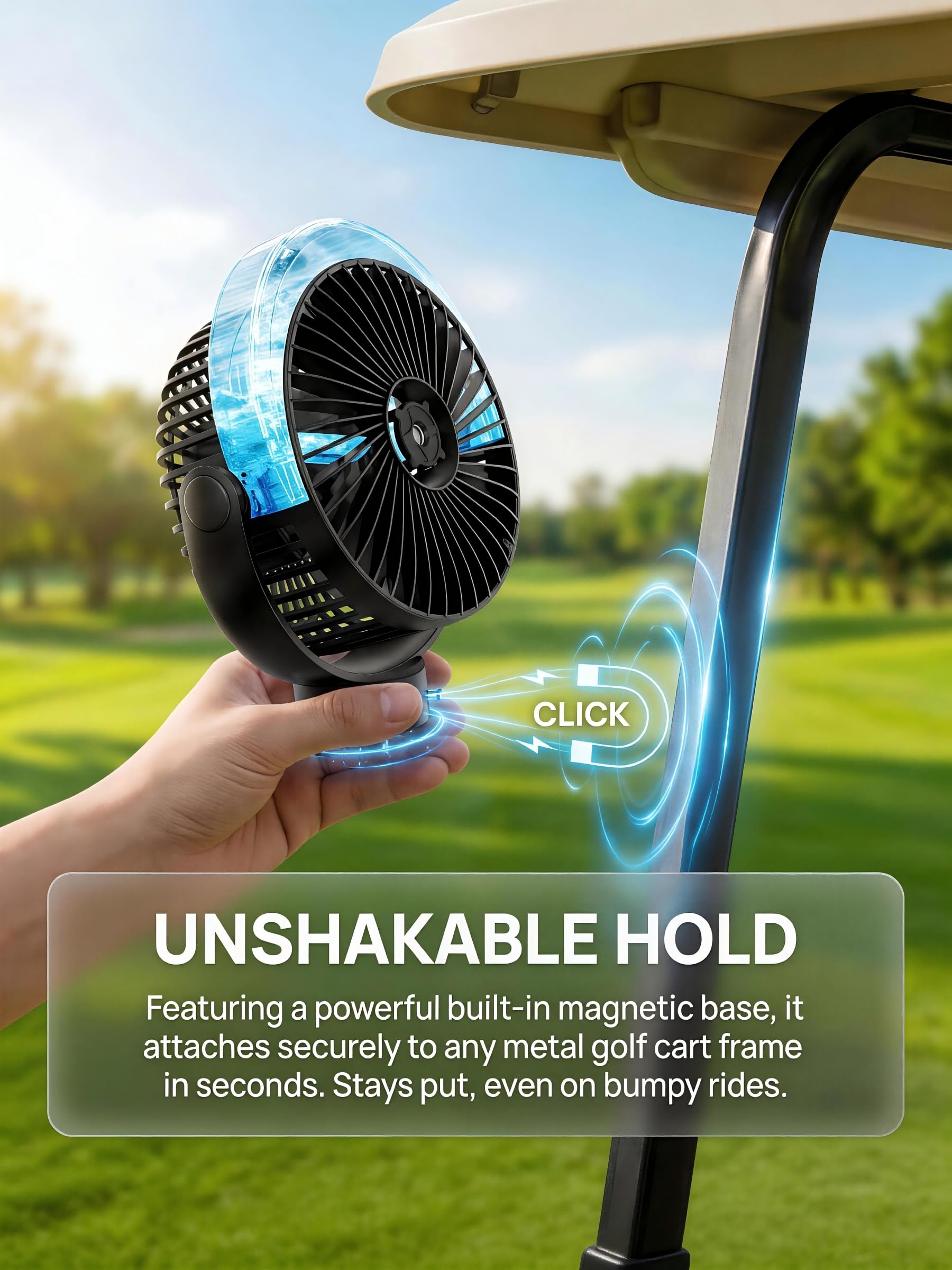 Magnetic Golf Cart Misting Fan