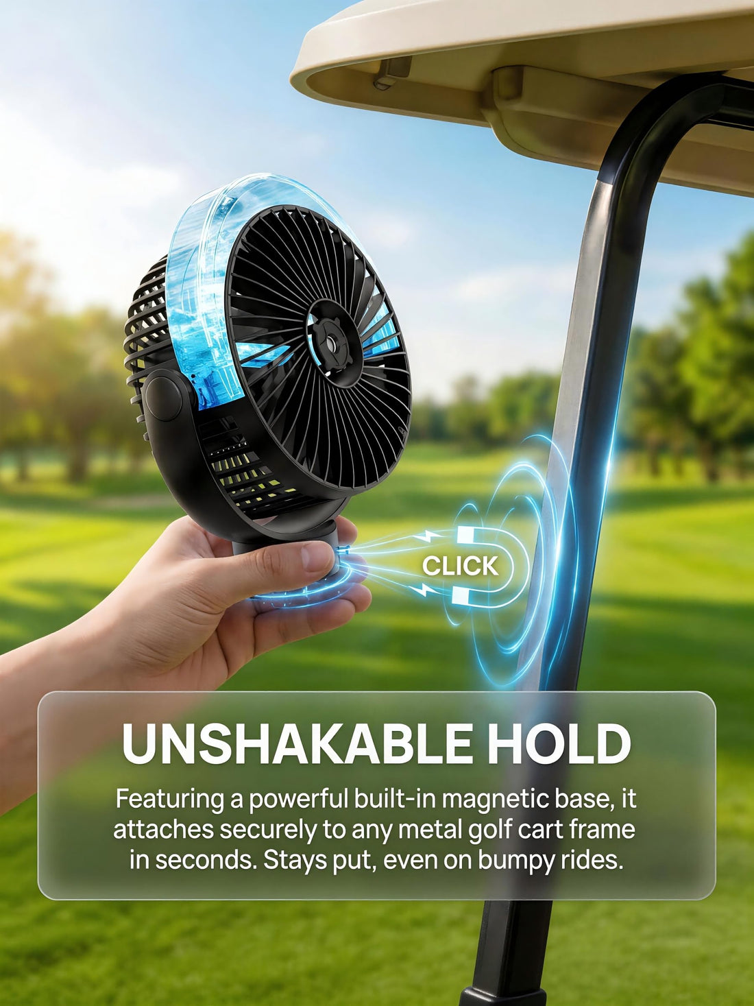 Magnetic Golf Cart Misting Fan