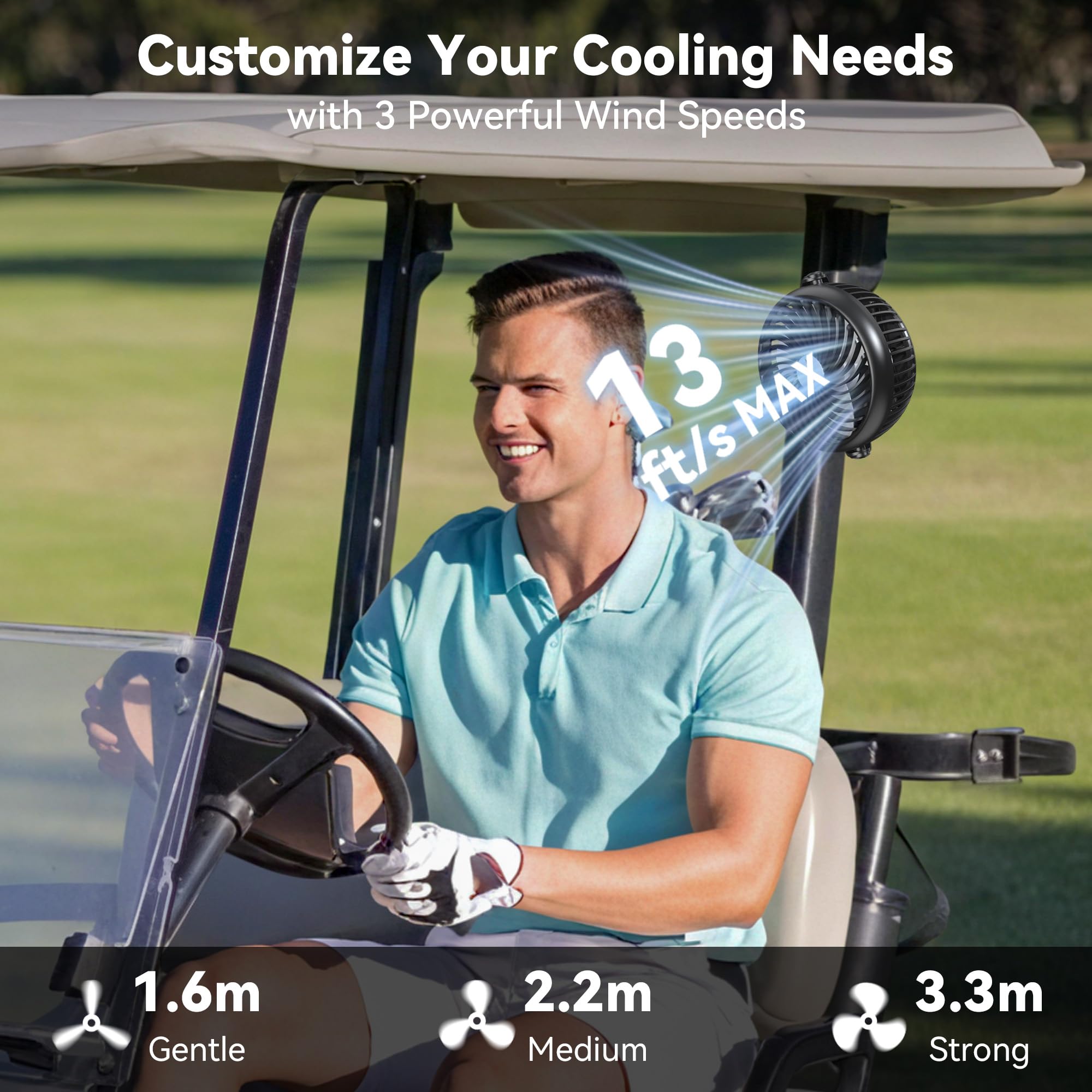 Magnetic Golf Cart Cruise Fan