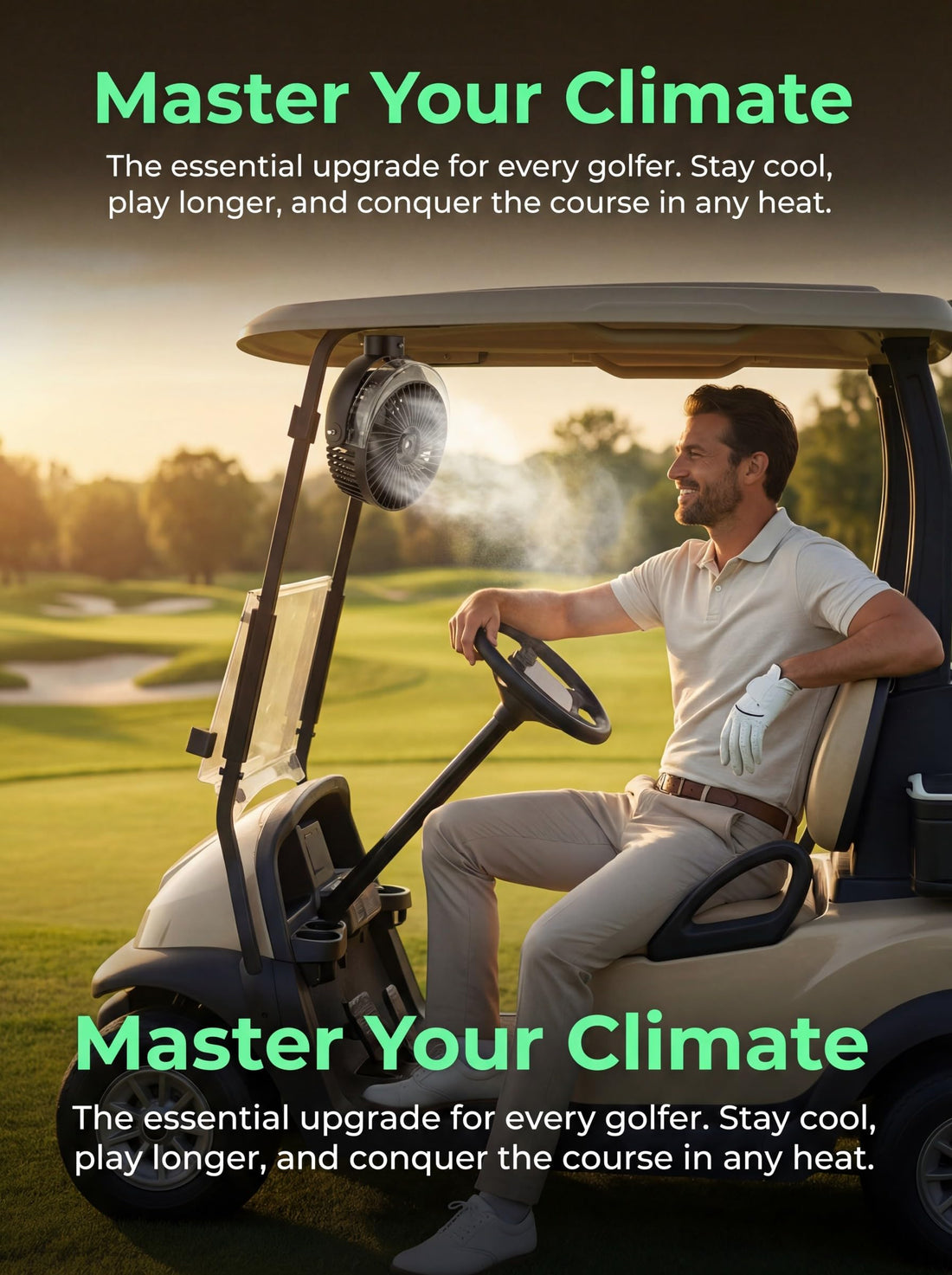 Magnetic Golf Cart Misting Fan