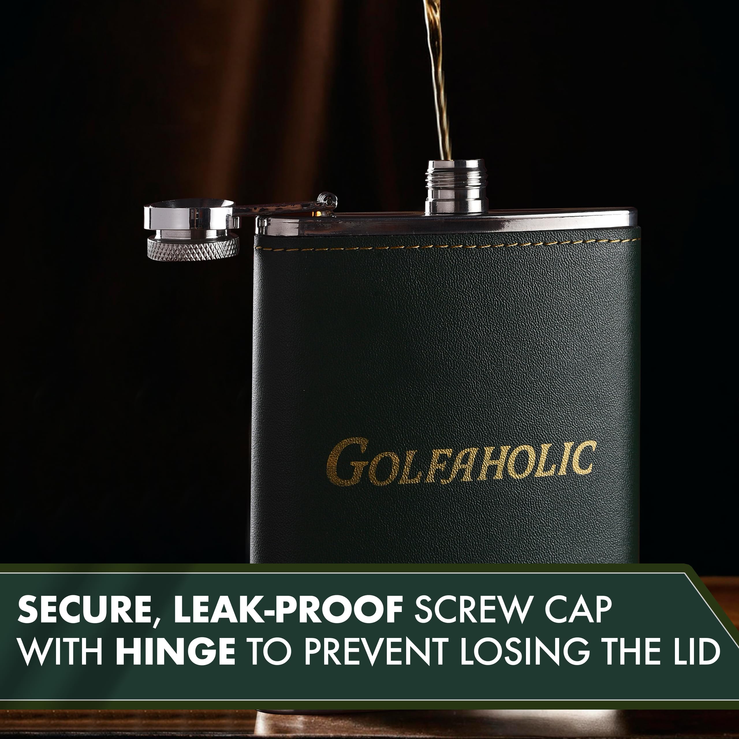 Hip Flask & Divot Tool Set