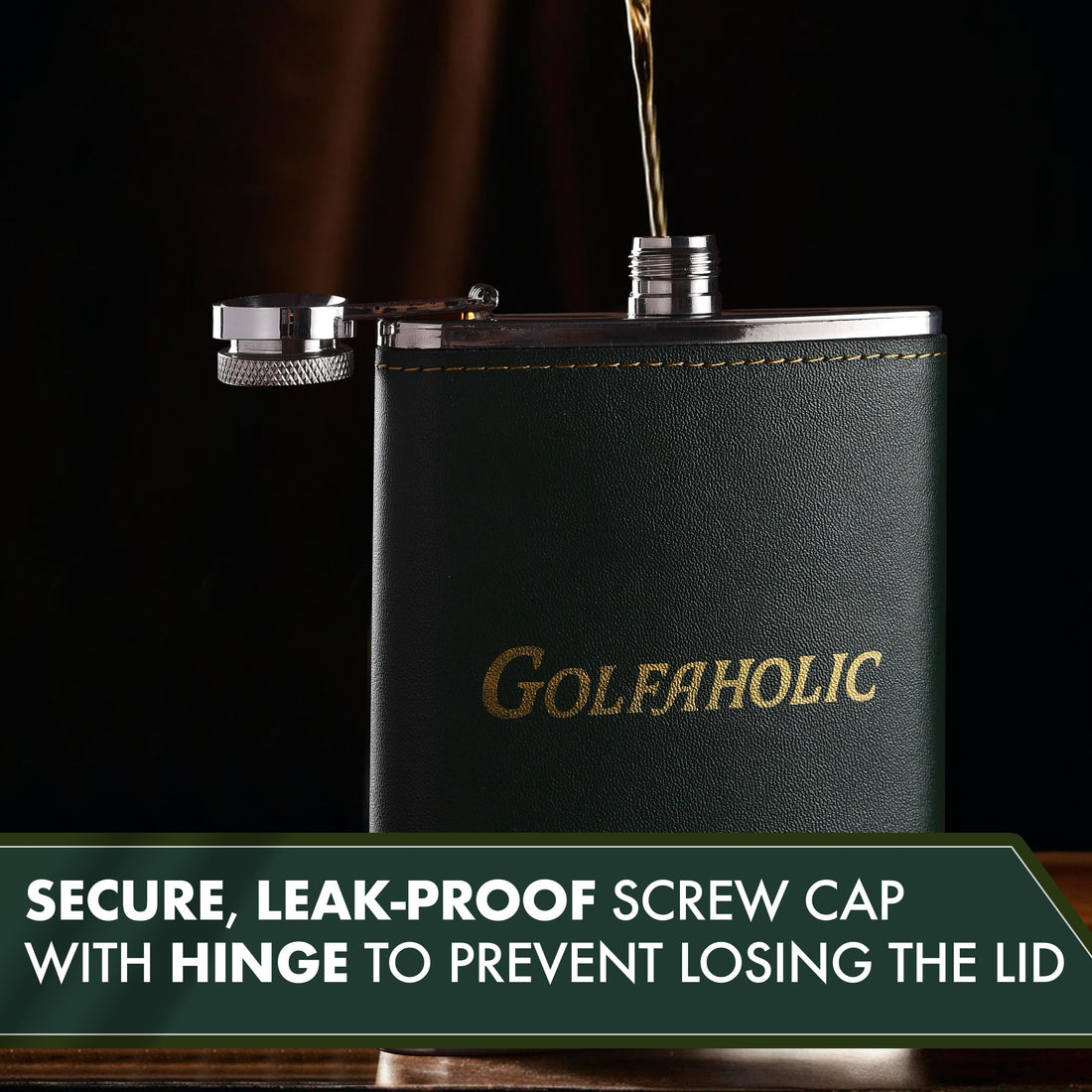 Hip Flask & Divot Tool Set