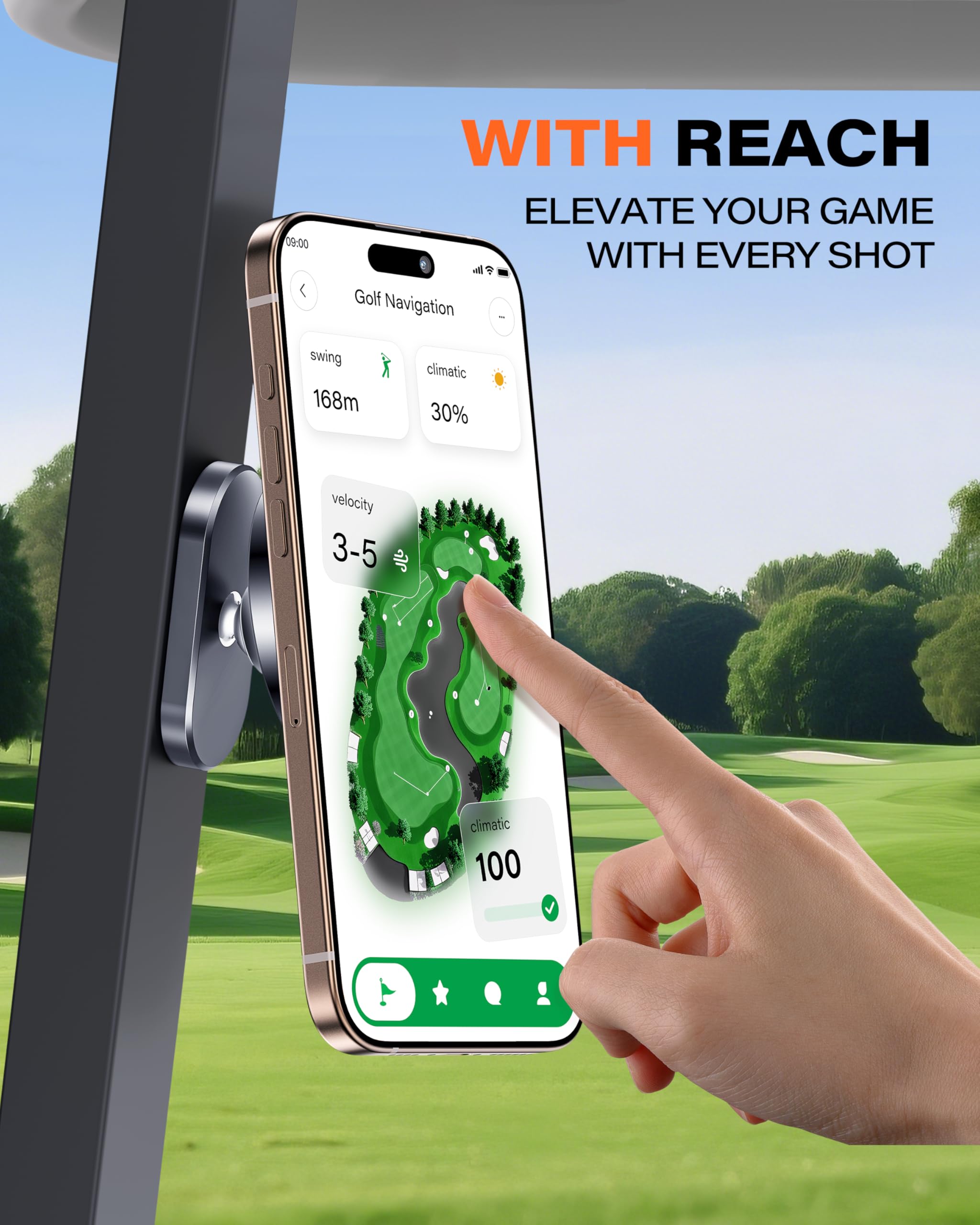 Magnetic Golf Cart Phone Holder
