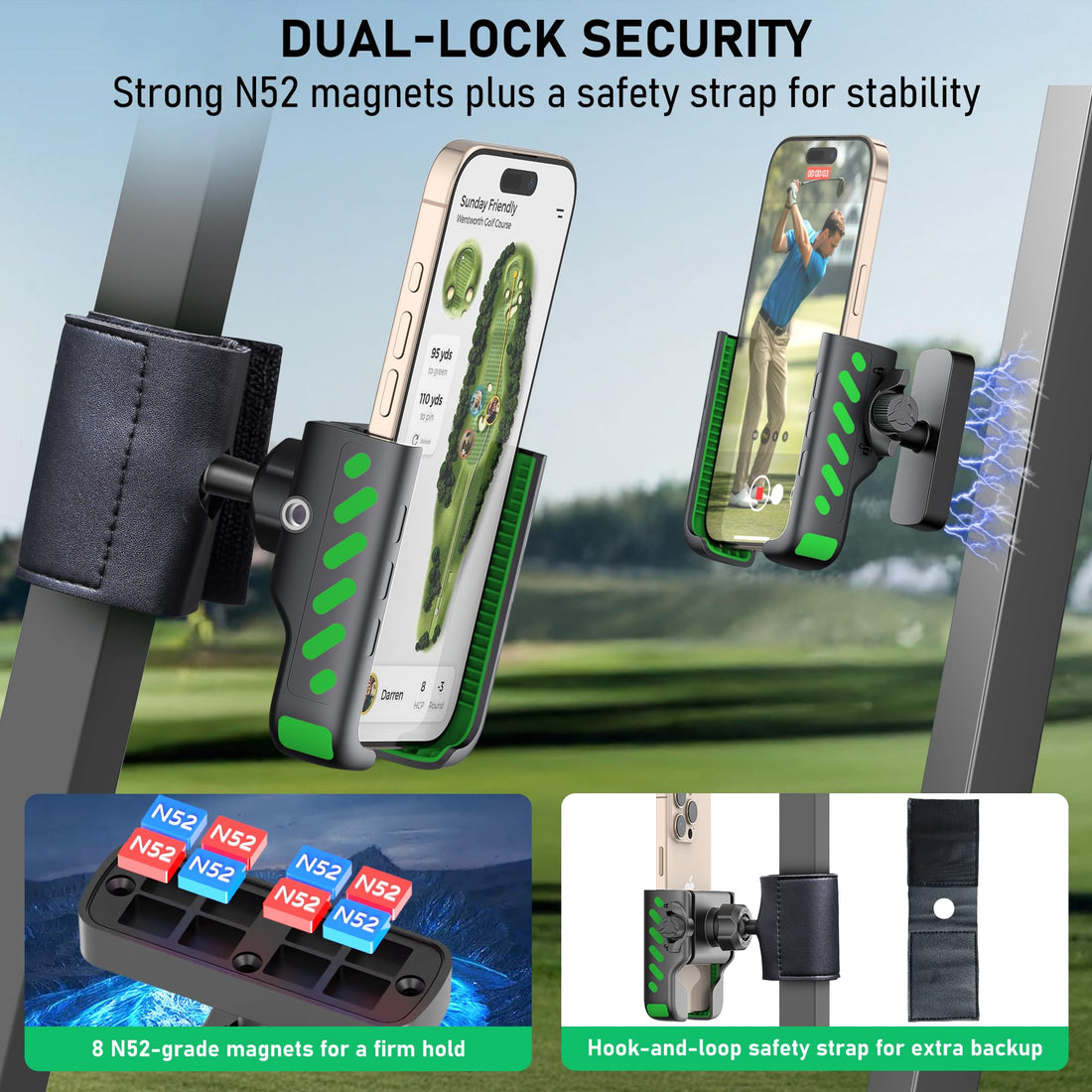 Magnetic Golf Cart Phone Holder