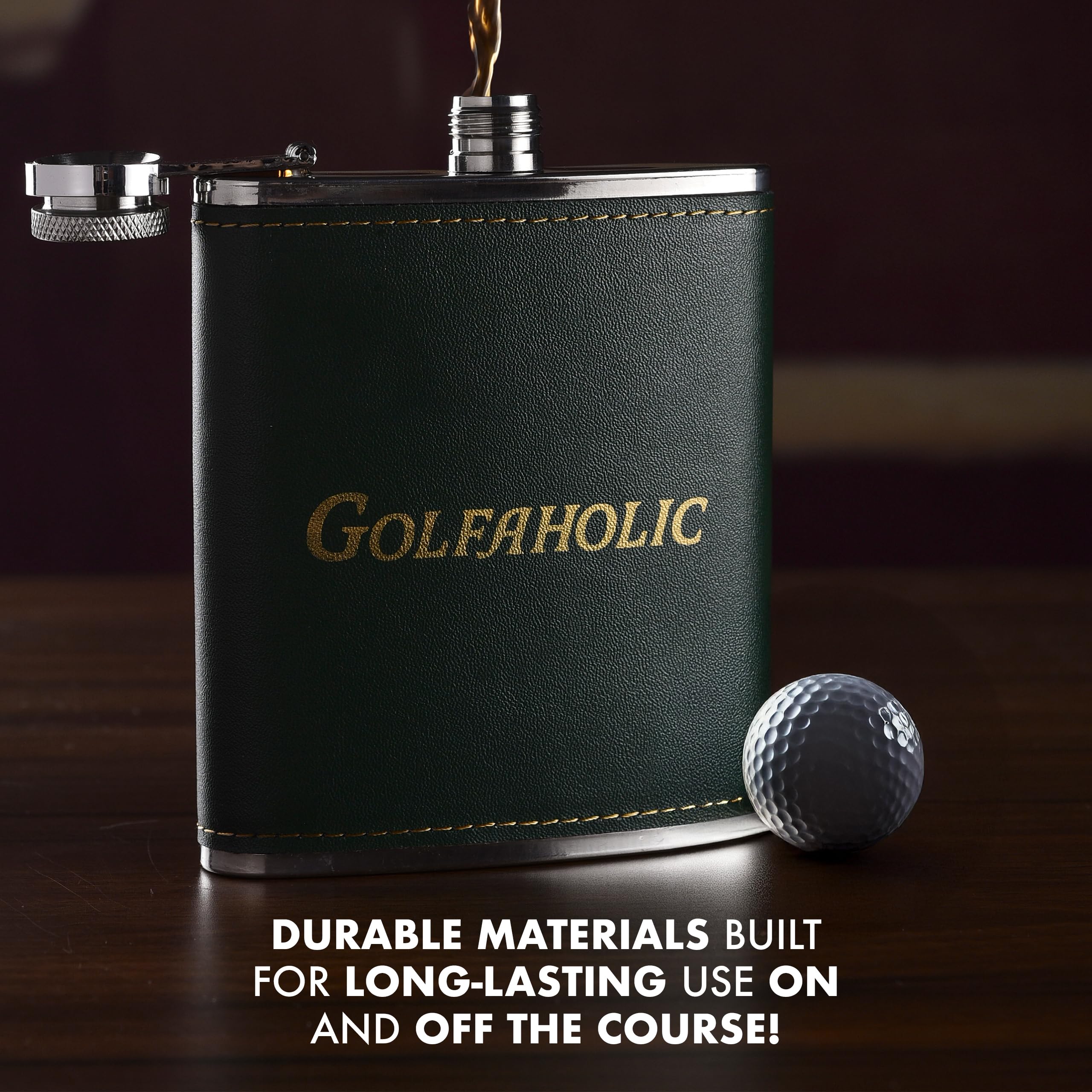 Hip Flask & Divot Tool Set