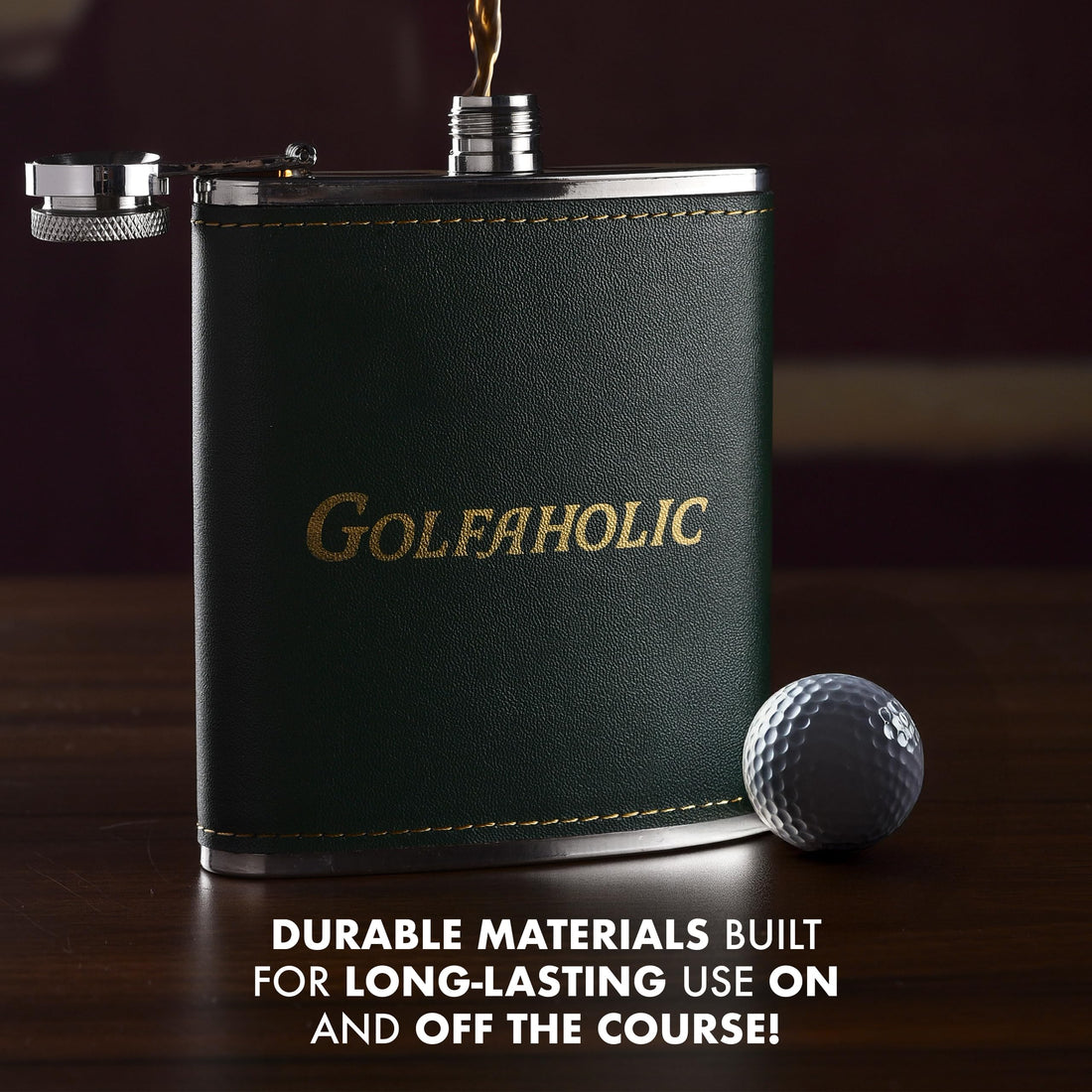Hip Flask & Divot Tool Set
