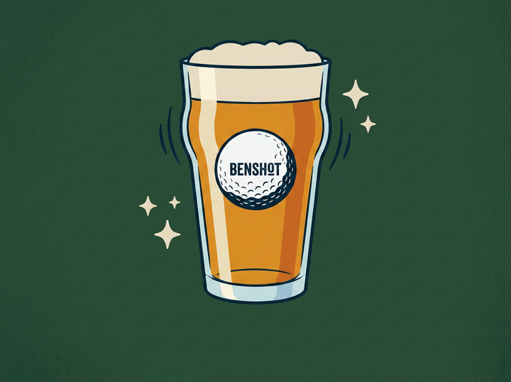 Cartoon benshot-golf-ball-pint-glass-16oz-made-in-the-usa