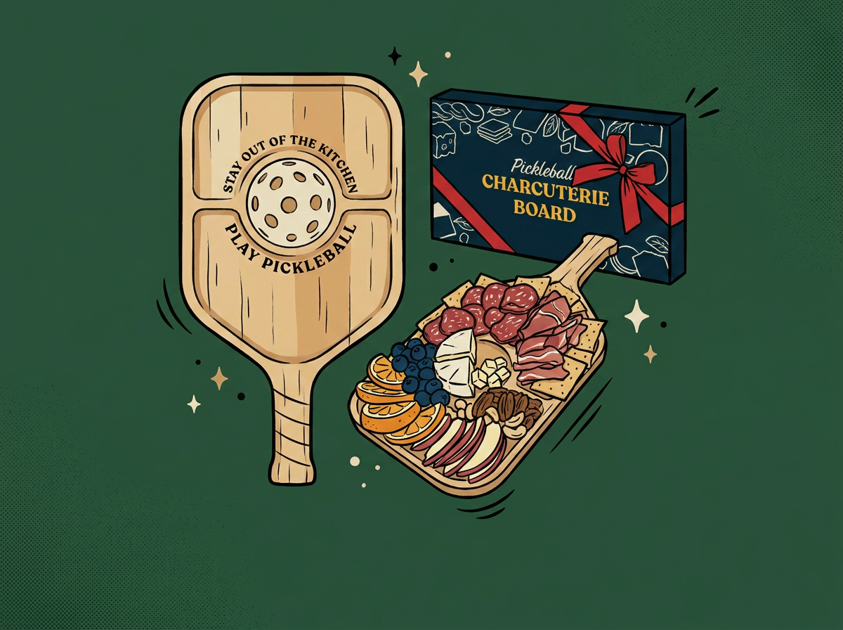 Cartoon pickleball-charcuterie-board-funny-valentines-day-pickleball