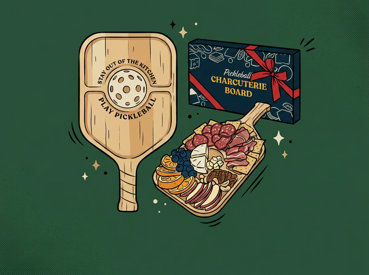 Cartoon pickleball-charcuterie-board-funny-valentines-day-pickleball