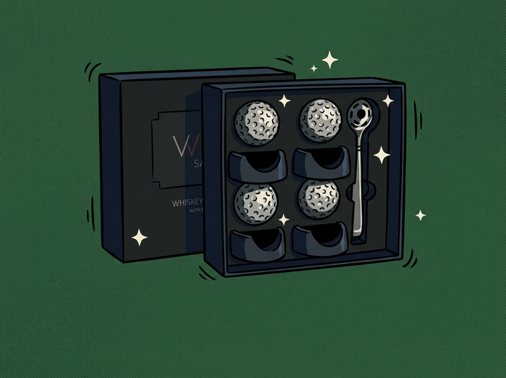 Cartoon golf-ball-shaped-stainless-steel-whiskey-stones