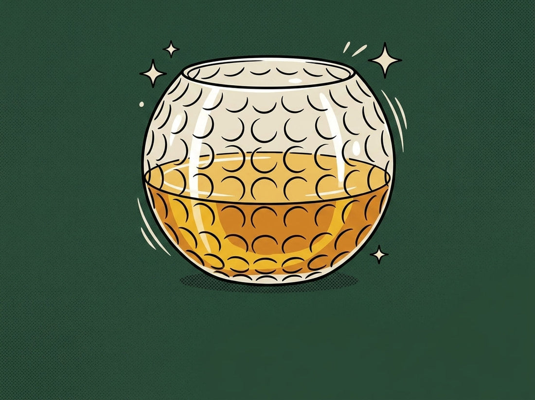 Cartoon golf-whiskey-glasses-15-oz-golf-ball-shaped