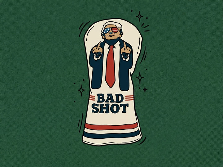Cartoon funny-golf-head-covers-trump-bad-shot-driver-fairway-wood-pu