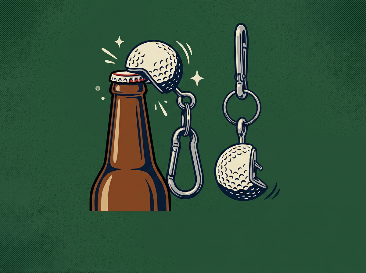 Cartoon golf-ball-bottle-opener-made-from-real-golf-ball-keychain-bo