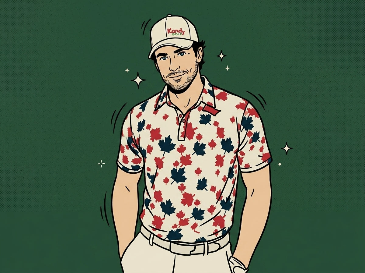 Cartoon canada-eh-mens-golf-polos