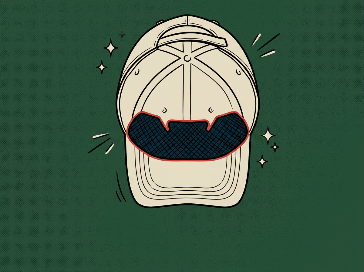 Cartoon golf-hat-sweat-liner-prevents-stains-odor-by-nosweat-patente