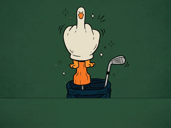 Cartoon funny-driver-headcover-creative-finger-duck-golf-club-head-c