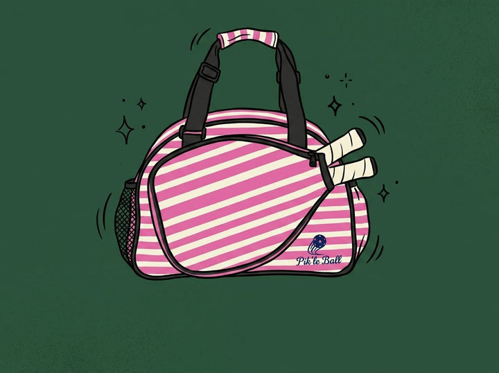 Cartoon stylish-stripe-pink-premium-womens-pickleball-bag