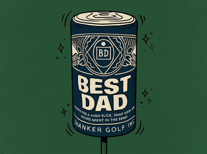 Cartoon shanker-golf-driver-headcover-best-dad-beer-can-shaped-funny