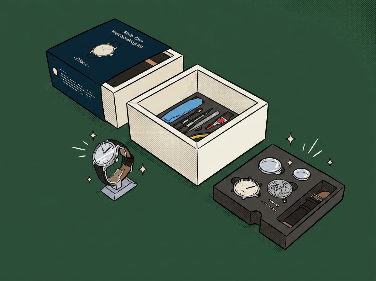 Cartoon edison-watchmaking-kit