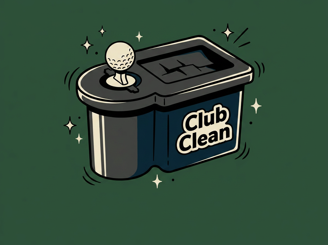 Cartoon club-clean-club-and-ball-cleaning-unit