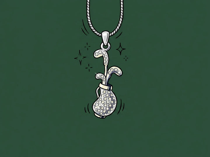 Cartoon made-in-korea-whitegold-plating-crystal-golf-bag-pendant-nec