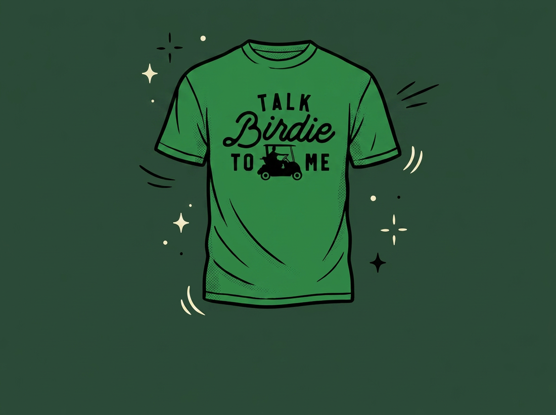 Cartoon talk-birdie-to-me-golf-shirt