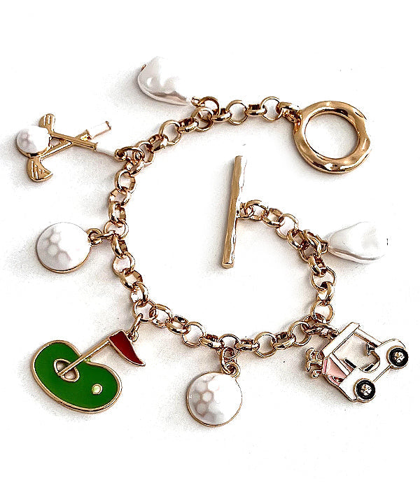 Golf Charm Toggle Bracelet