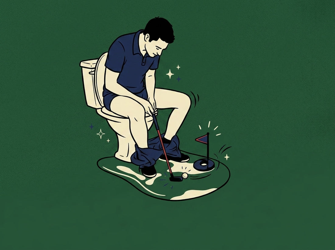 Cartoon toilet-golf